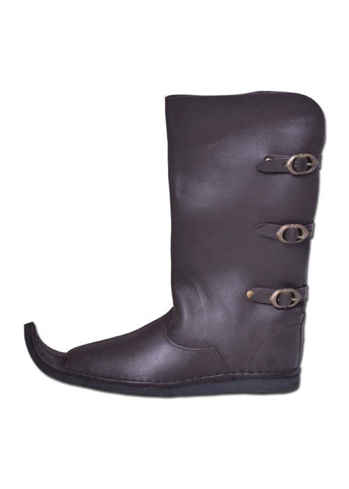 Costumi: Mittelalter-Schnabelstiefel, Grösse 42, braun, Leder – Nuovo e nell'imballaggio originale da Pfäffikon ZH venduto da Allerhandundgwand 1