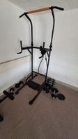 Fitnessstation Hantelbank Klimmzugstange mit Hanteln 