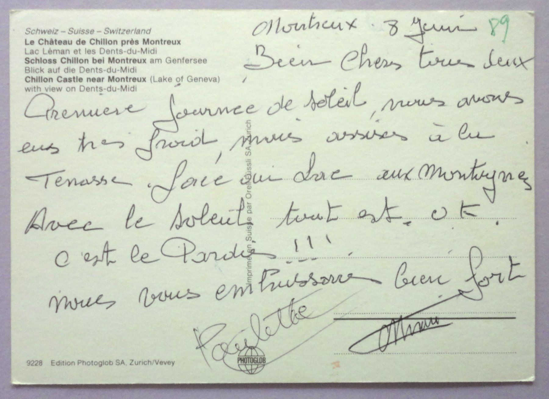 Cartoline postali: Le Château de Chillon – Usato da Fétigny venduto da Billy2miny 1