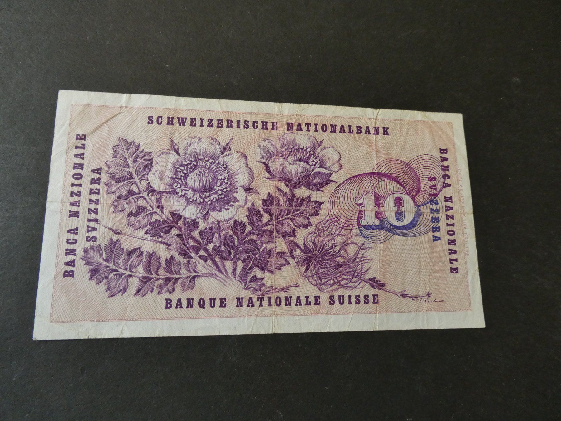 Banconote: Schweiz 1973, 10 Franken – Usato da Hinterforst venduto da Rohusri 1