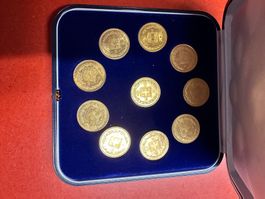 (602) 20 Franken Helvetiaserie 1883-96 ohne 1888  GOLD ETUI