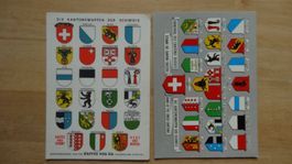 2 Cartes Postales Anciennes: Armoiries Cantons Suisses