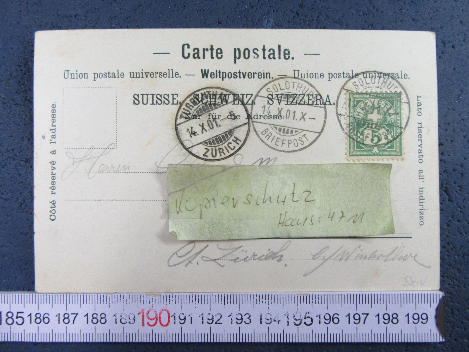 Ansichtskarten: SOLOTHURN 1901 ZEITGLOCKENTURM BELEBT AK SO – Gebraucht aus Ettingen von Hausi4711 1