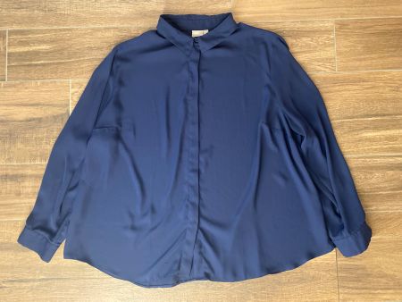 Asos Bluse langarm blau Gr. 52 (2 Löcher)