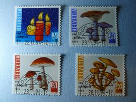 1994 Pro Juventute  ET Halbmond Weihnachtsmarke J332-335