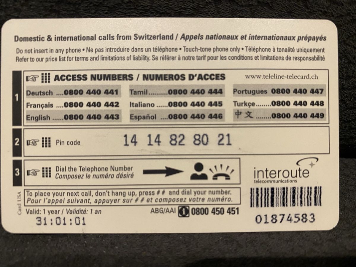 Telefon- & Taxkarten: Teleline – Gebraucht aus Lausanne von babacard10 1