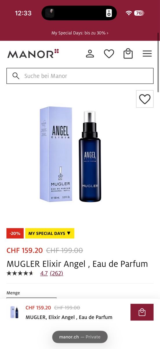 Mugler Profumi & Eau de Toilette: Mugler Angel Elixir Eau de Parfum 100ml REFILL new! – Nuovo e nell'imballaggio originale da Uitikon Waldegg venduto da sdman 2