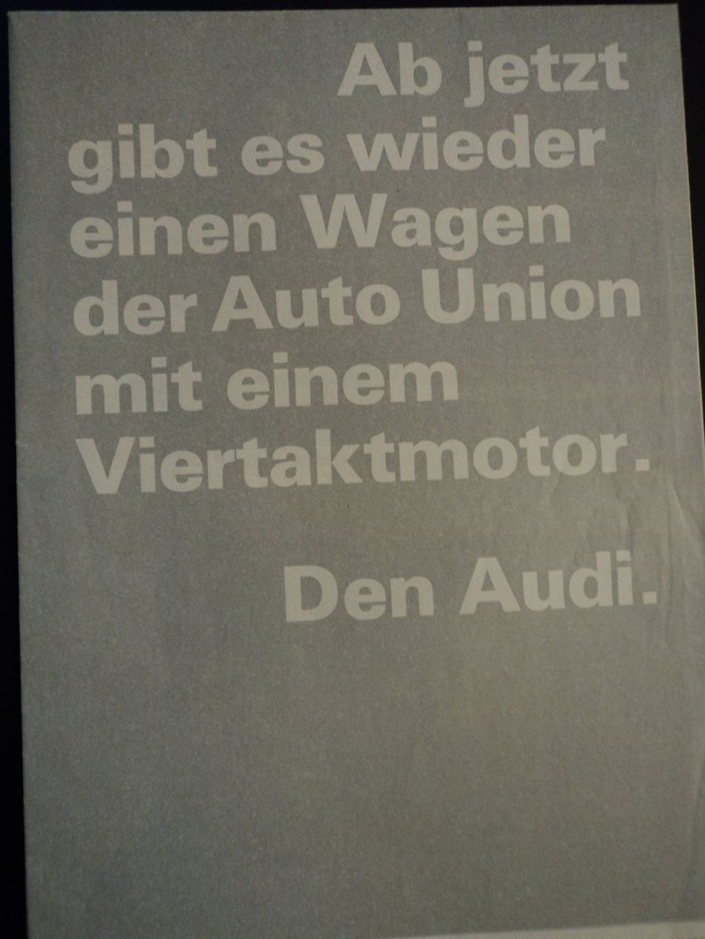 Documents: Prospekt Audi Auto Union ca. 1966 – D'occasion à Schwarzenburg par modelCARama 1