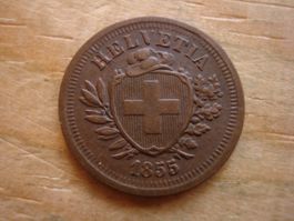 (K1) 1 Rappen 1855 VZ+