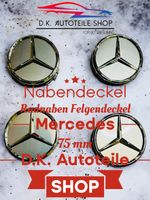 Mercedes 75mm Grau Nabendeckel Radkappen Felgendeckel Neu