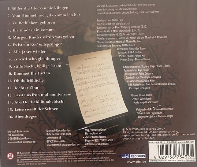 CD: Marshall & Alexander - Weihnachten (CD) – Usato da Grüningen venduto da Qgtr5J8a 1
