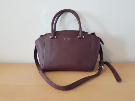 DKNY Leder Handtasche Weinrot *Neuwertig*