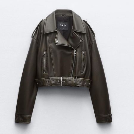 Zara Bikerjacke Cropped Kunstleder S Jacke oversize