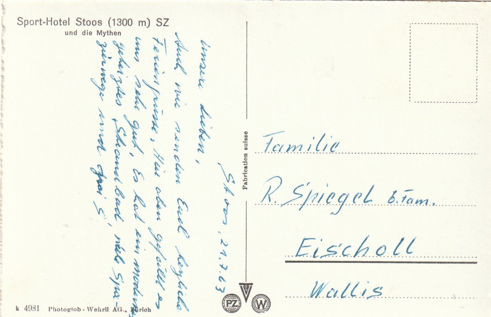 Cartes postales: Stoos Sporthotel – D'occasion à Rorschacherberg par fratovi2 1