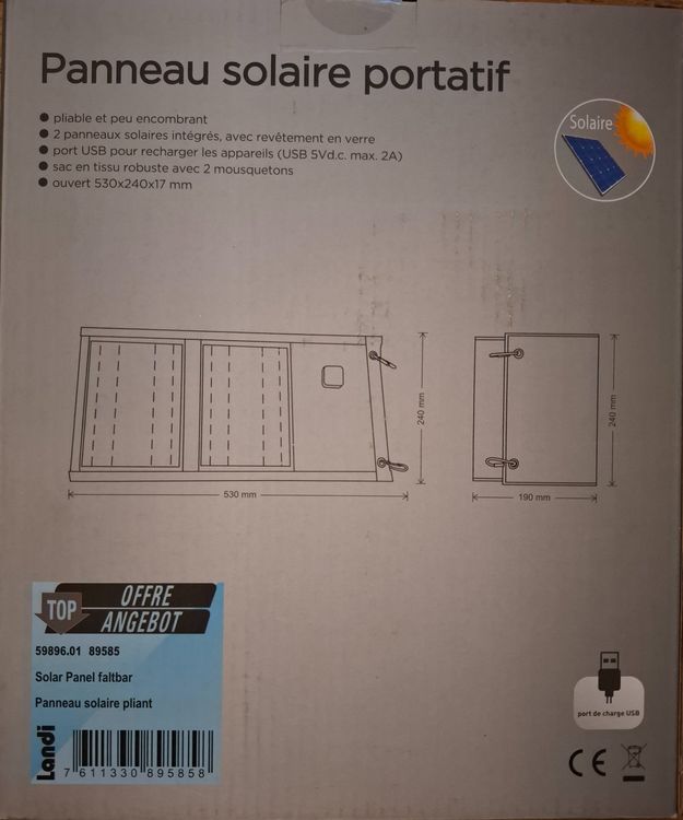 Dispositivi a energia solare: Tragbares Solarpanel, faltbar, ideal für Camping & Outdoor! – Nuovo e nell'imballaggio originale da Grenchen venduto da Smartflitzer 2