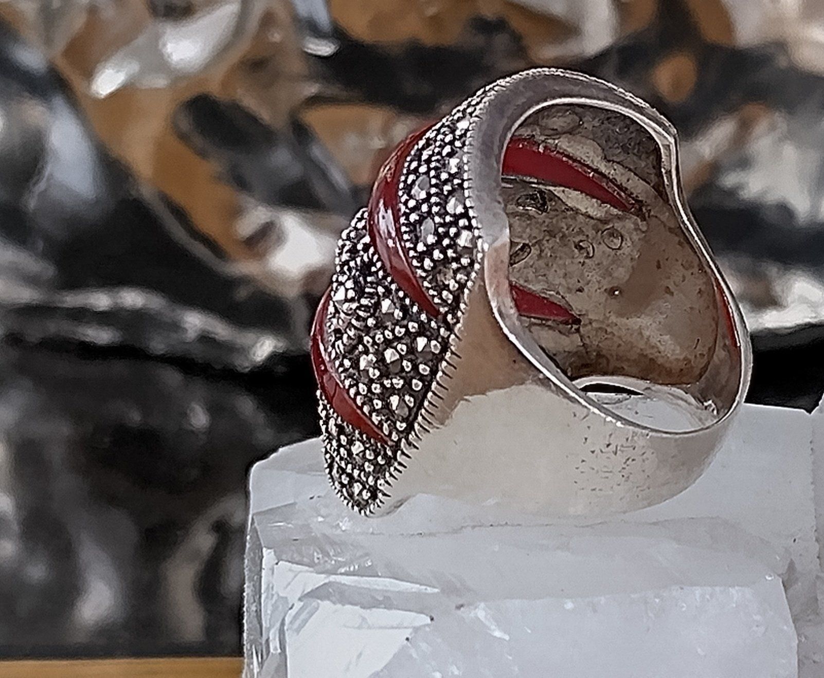 Anelli: MEGA RING MIT MARKASITEN SILBER 925 RUSSISCH – Usato da Romanshorn venduto da Glitzer-Paradies 3