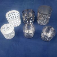 6 Stück Windlichter, Teelichthalter aus Metall