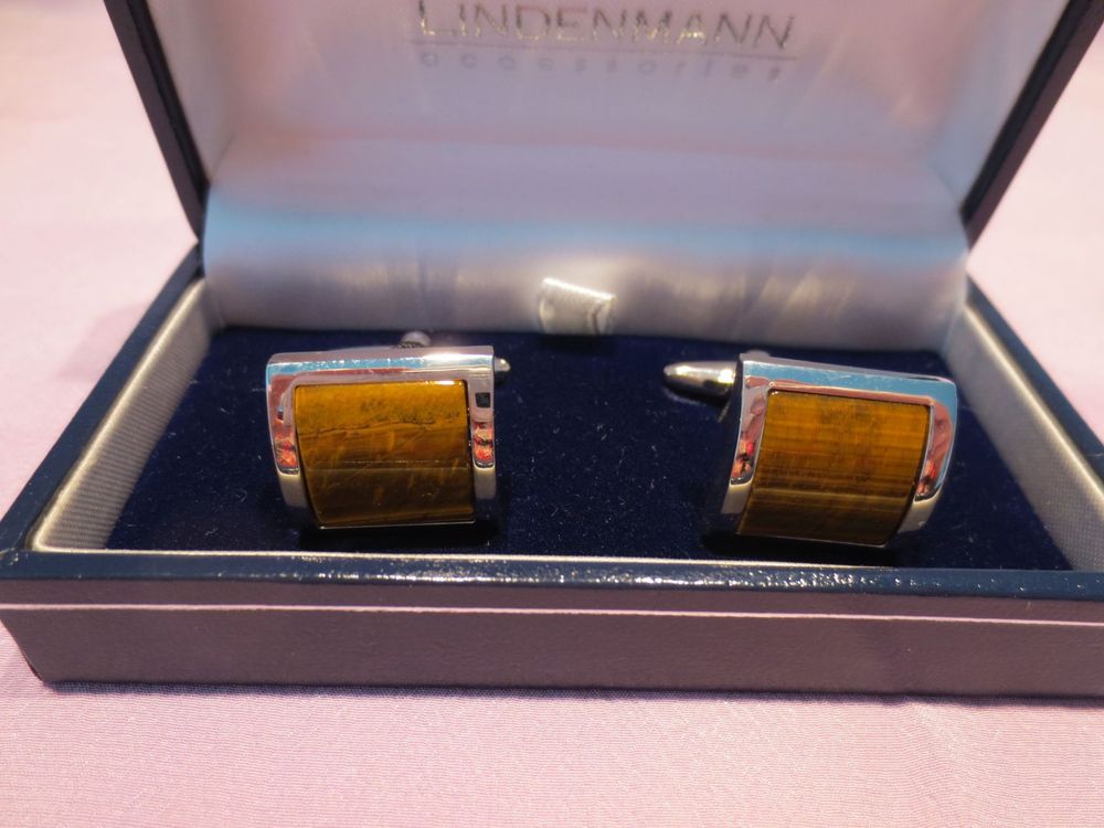 Rhodium Manschettenknöpfe LINDENMANN Manschettenknöpfe Herren