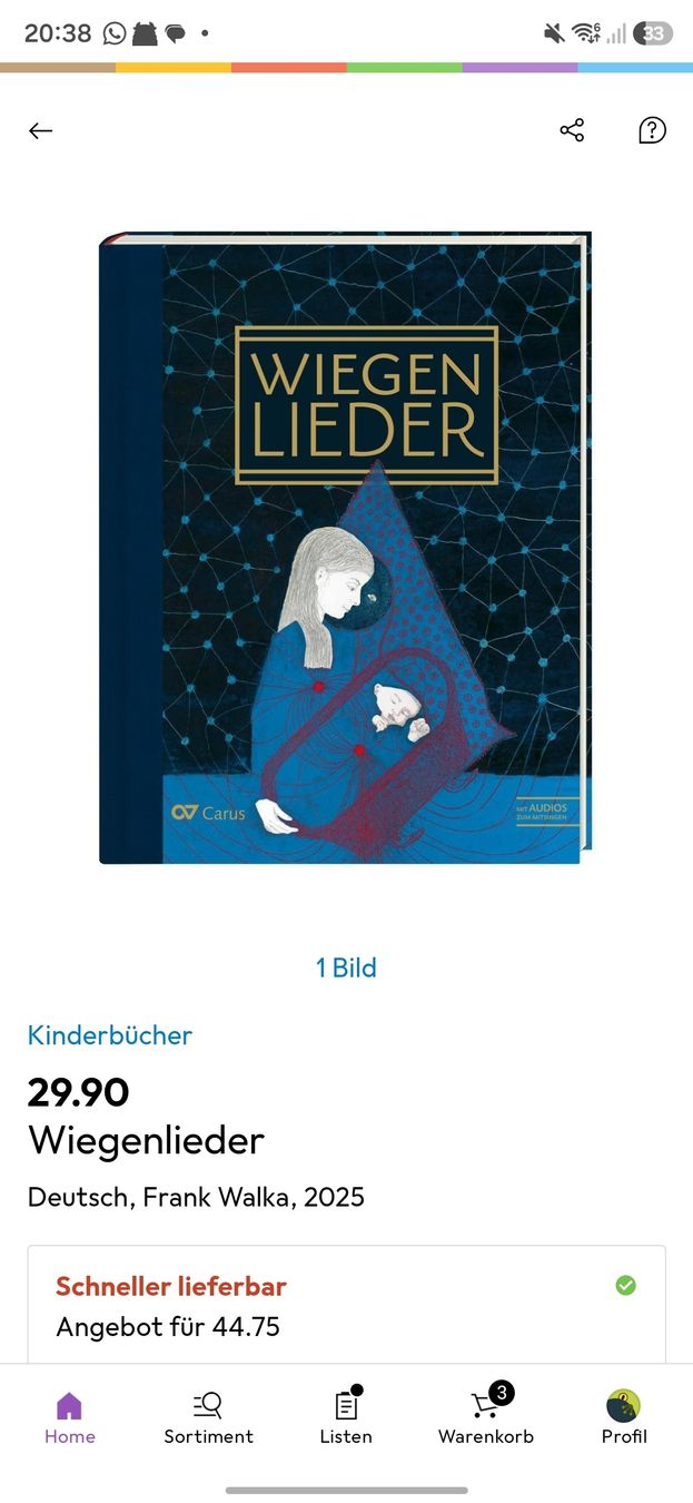 Libri: Liederbuch die schönsten Wiegenlieder mit CD wunderschön – Usato da Teufenthal AG venduto da thuzsu 9