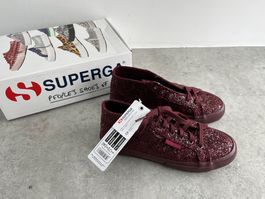 SUPERGA Glitter Sneakers Bordeaux, Gr. 38 - NEU 138 Euro