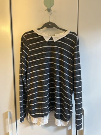 Damen Pullover Chicoree gestreift Grösse M