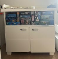 Wickeltisch mit Schrank (Wickelkommode weiss-Holz)