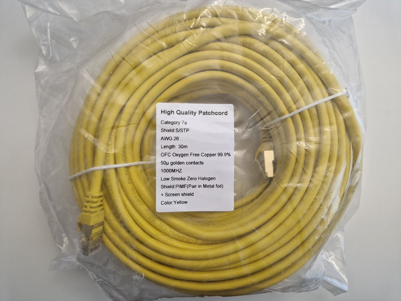 Kabel: Patchkabel Kat7, 30m gelb – Neu und originalverpackt aus Islikon von Hitch2010