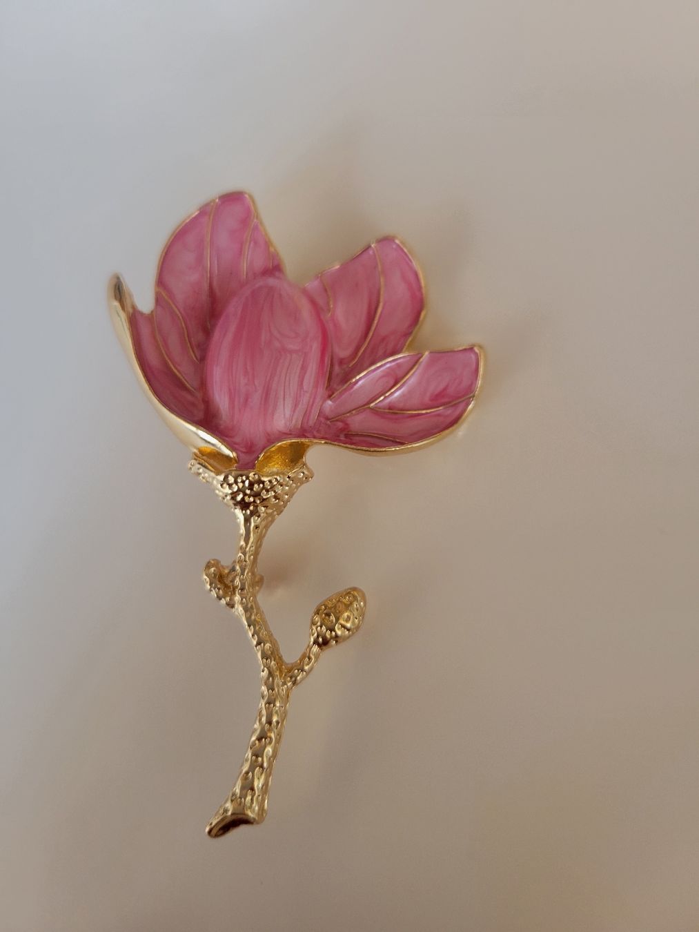 Spille & Fermagli: Broche fleur rose et dorée 8cm – Nuovo (secondo la descrizione) da Bernex venduto da Dariafr