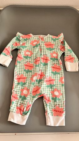 Strampler NEXT BABY 3-6 Monate Blumenmuster Gruen