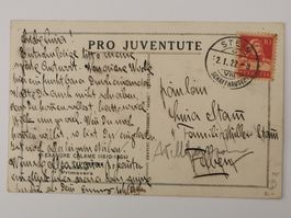 P.J. Karte 192o Juventute Karte