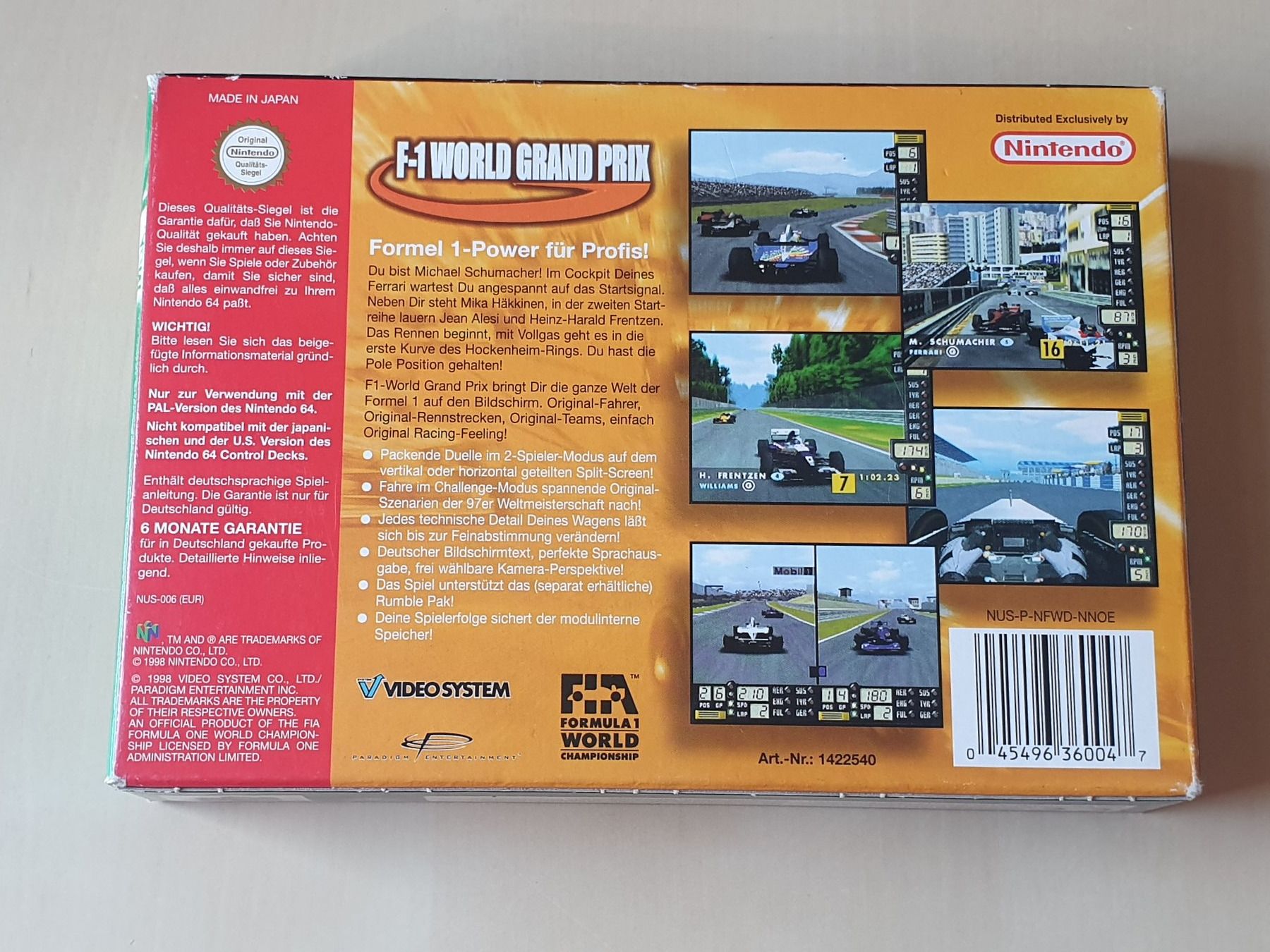 Nintendo Giochi: F-1 World Grand Prix – Usato da Stansstad venduto da collectorsshop 1