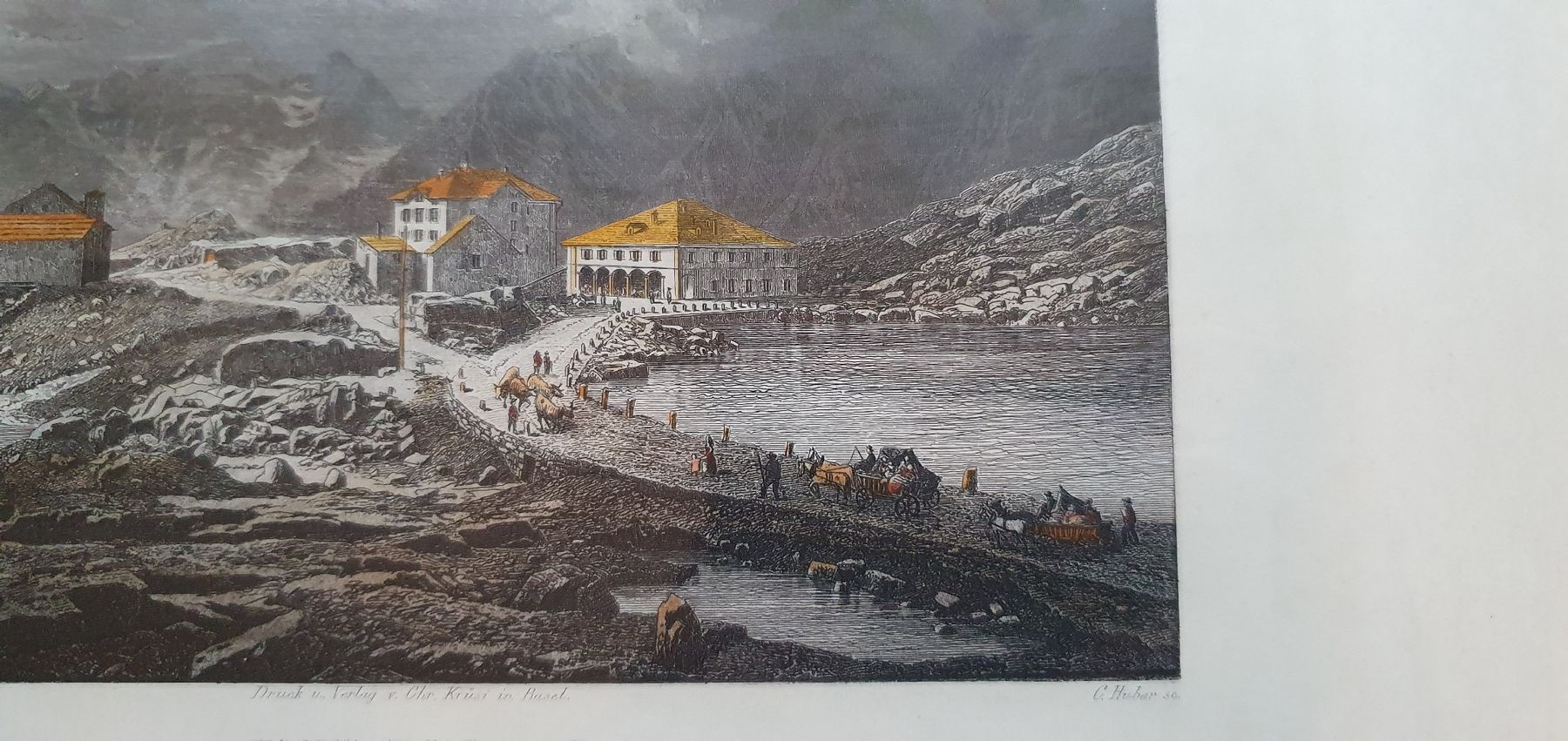 Incisioni: Bild - colorierter Stich - Hospiz St.Gotthard – Usato da Kreuzlingen venduto da Rschweiz1 5