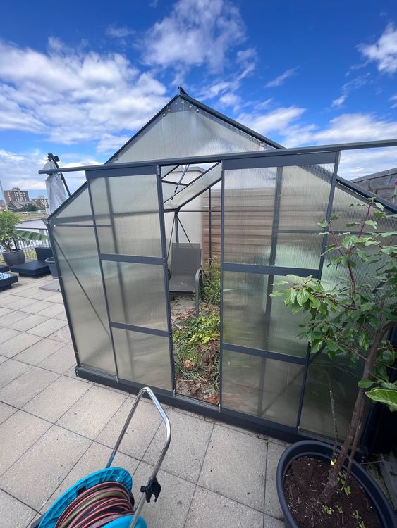 Garten Gewächshaus Treibhaus Aluminium 5,9 m² Grau Kaufen auf Ricardo