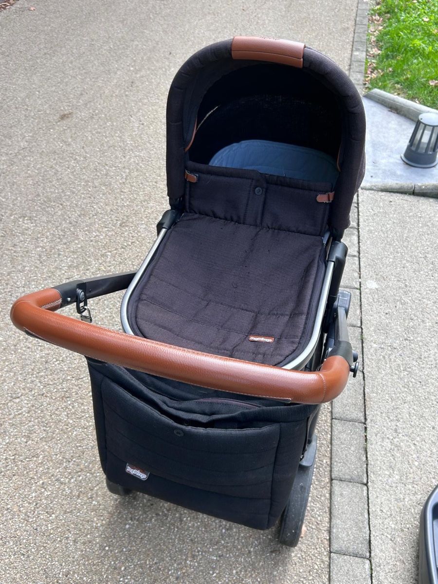 Peg Perego Carrozzine: Poussette Peg-Pérego, duo, noir et cuir – Usato da Bellevue venduto da ram_96hc 1