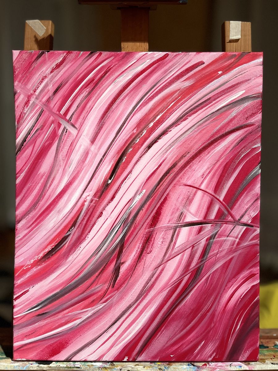 Gemälde: Abstraktes Acrylbild "Pink Flow" – Neu (gemäss Beschreibung) aus Hochdorf von Jasminurschel
