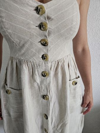 Mango Sommerkleid Leinen-Mix Gr. XS