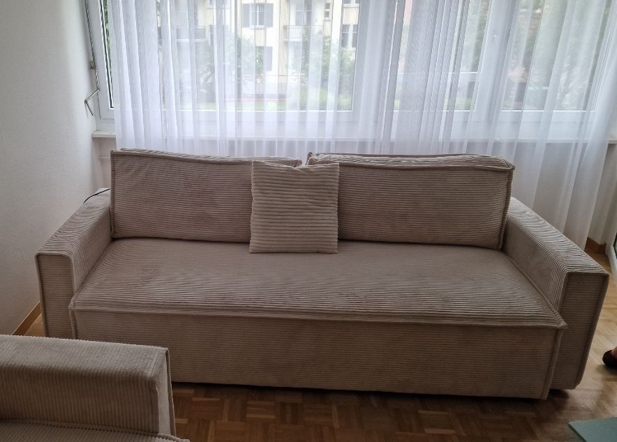 Sofas: Sofa beige Rippstoff guter Zustand – Gebraucht aus Engelburg von A1701