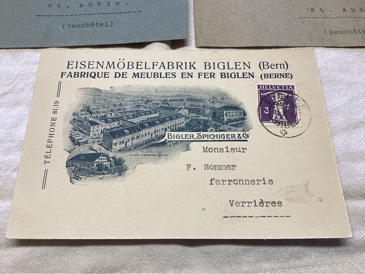 Ansichtskarten: BIGLEN  3 documents commerciaux 1916-1917 – Gebraucht aus Luc (Ayent) von Rebouille 3