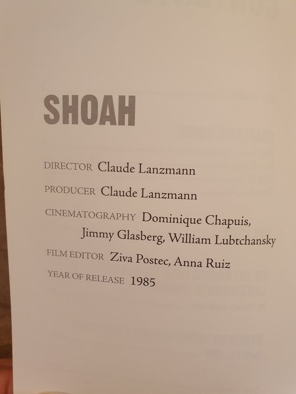 Bücher: Shoah - Claude Lanzmann - Eurekavideo – Gebraucht aus Zürich von loosebone 2