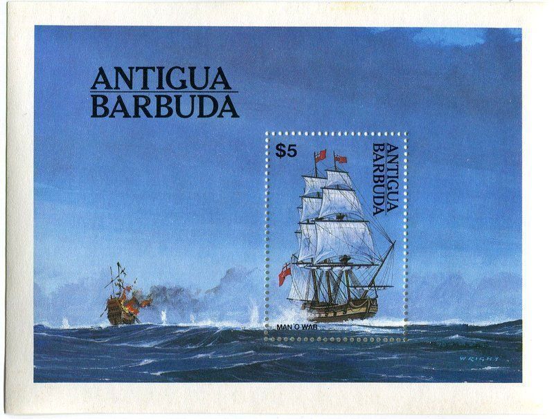 Alle Briefmarken: Block "Schiffe". Antigua und Barbuda – Neu und originalverpackt aus Basel von Butsch5