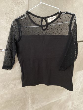LC Waikiki Girls Black Party Top, Size 5-6 Years - Cute!