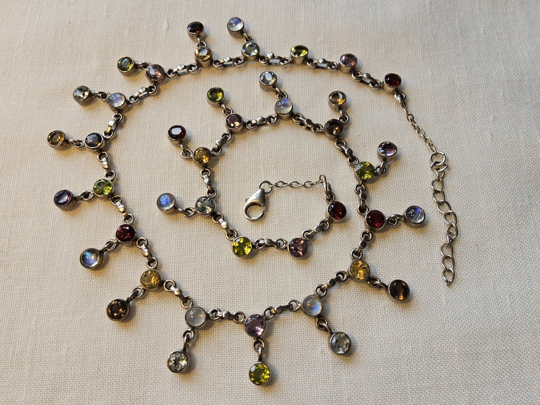 Catenine: Sterling Silber Edelstein Halskette Collier, Wunderschön – Usato da Zürich venduto da sanwit 2