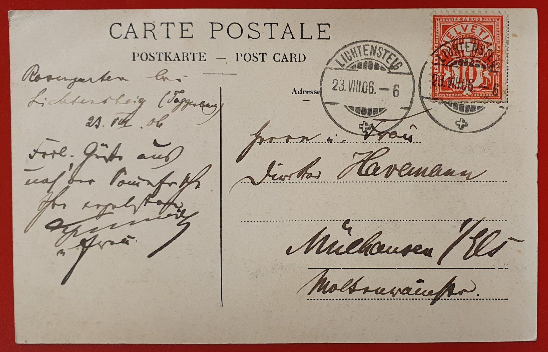 Cartoline postali: Lichtensteig 1906 - und die Thur – Usato da Kreuzlingen venduto da Rschweiz1 1