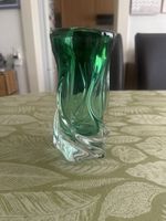 Soliflore vintage en verre massif vert émeraude – Design tor