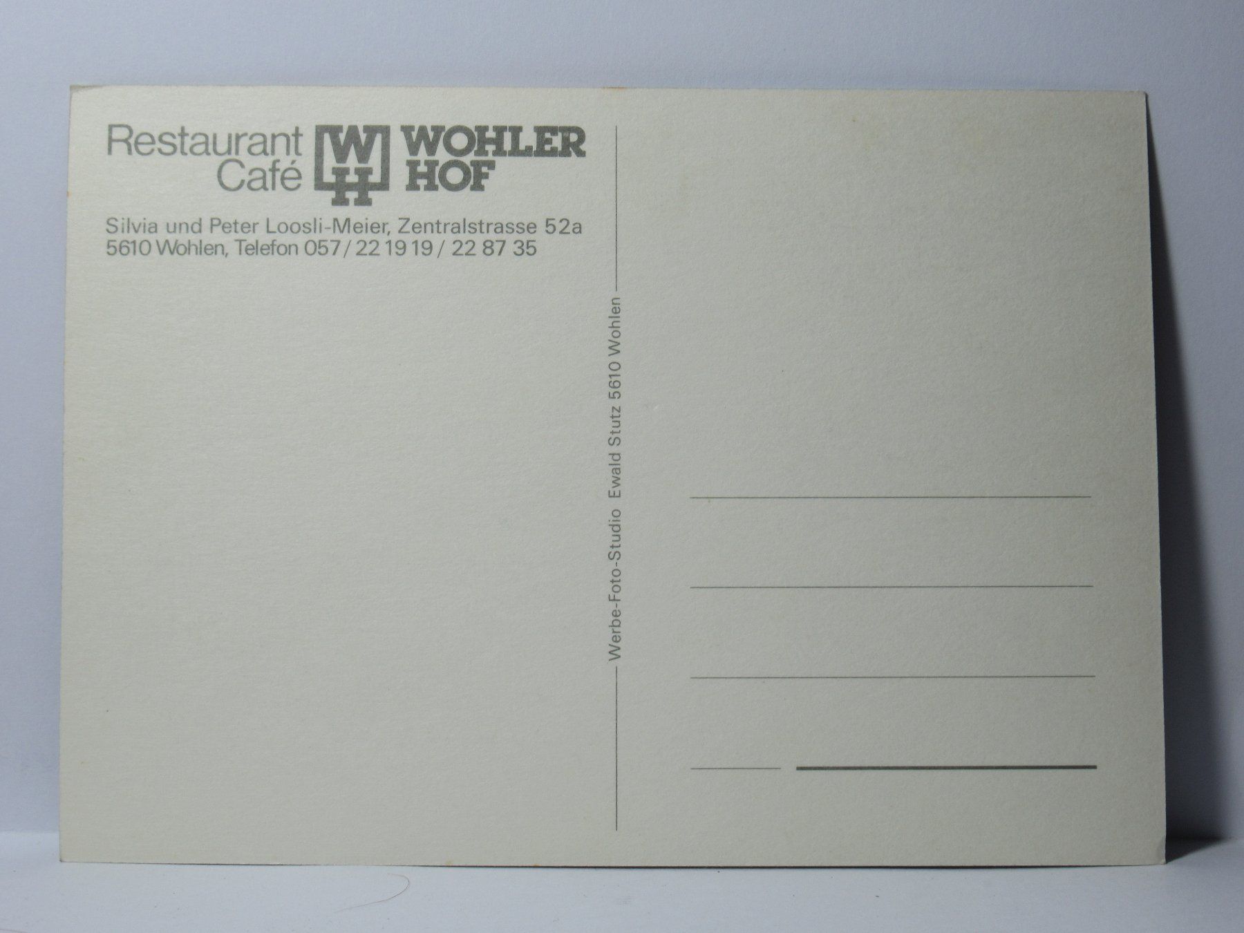 Cartes postales: Restaurant Wohler Hof , Wohlen – Neuf (Voir description) à Grenchen par Bluemchen1900 1