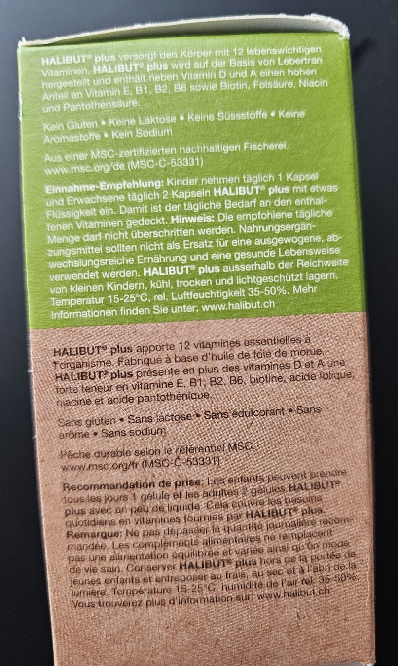 Cibi & Specialità: HALIBUT plus  Nahrungsergänzungsmittel – Nuovo e nell'imballaggio originale da Zürich venduto da sav_8c2f 4