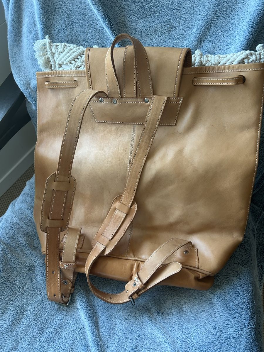 Zaini: lederrucksack natur – Usato da Wohlen b. Bern venduto da Honeypie 1