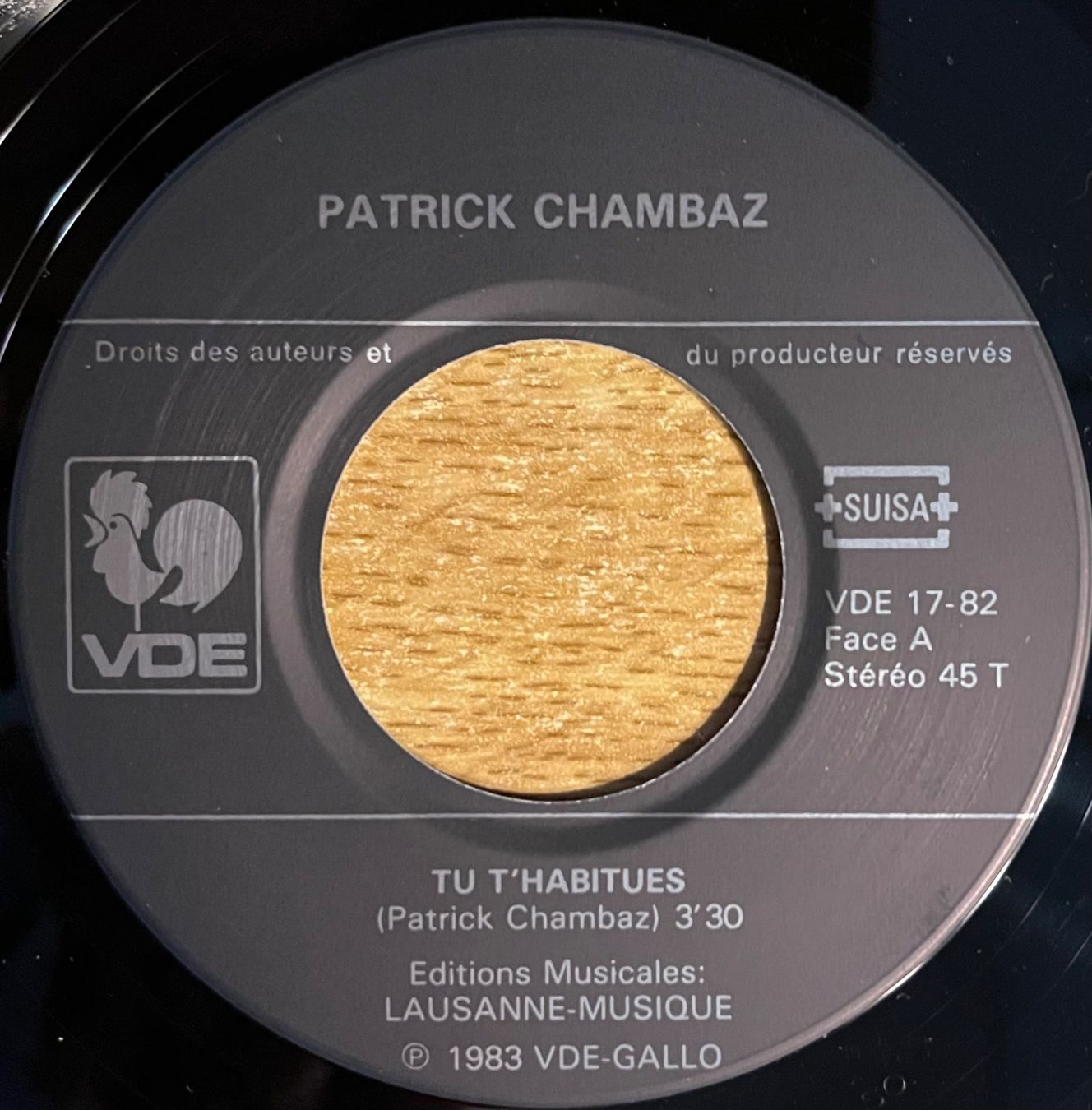 Dischi in vinile: PATRICK CHAMBAZ - TU T'HABITUES – Usato da Bussigny venduto da vinyl-pas-cher 2