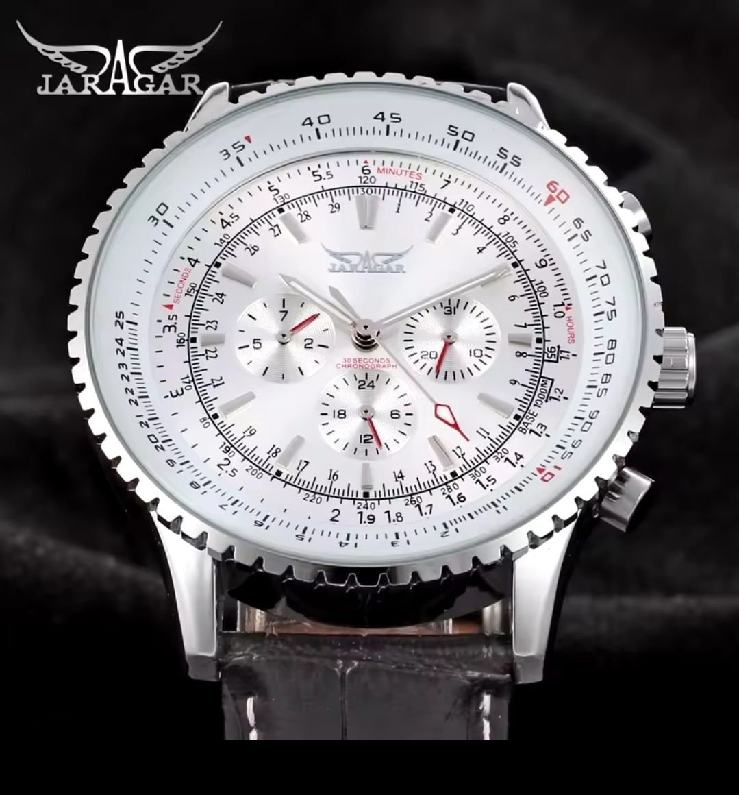 Uhren: JARAGAR Herrenuhr Automatic Chronograph Lederarmband – Neu und originalverpackt aus Münchenbuchsee von Salezm 4
