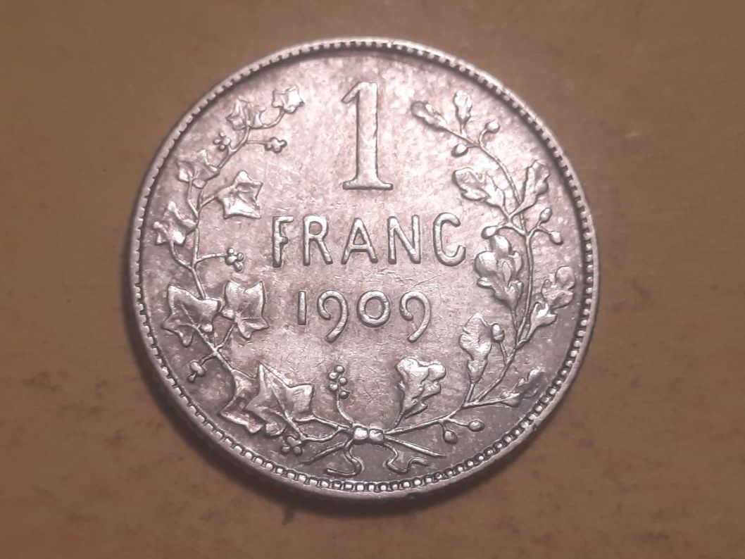 Tutti le monete: Belgien 1 Franc "Leopold II" 1909 Silber – Usato da Buchs SG venduto da numispatica